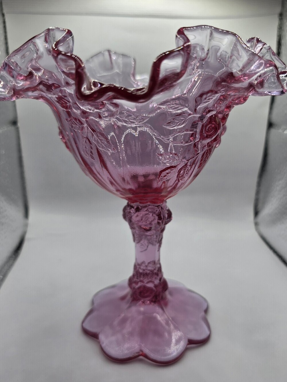 Fenton Pink Cabbage Rose Compote